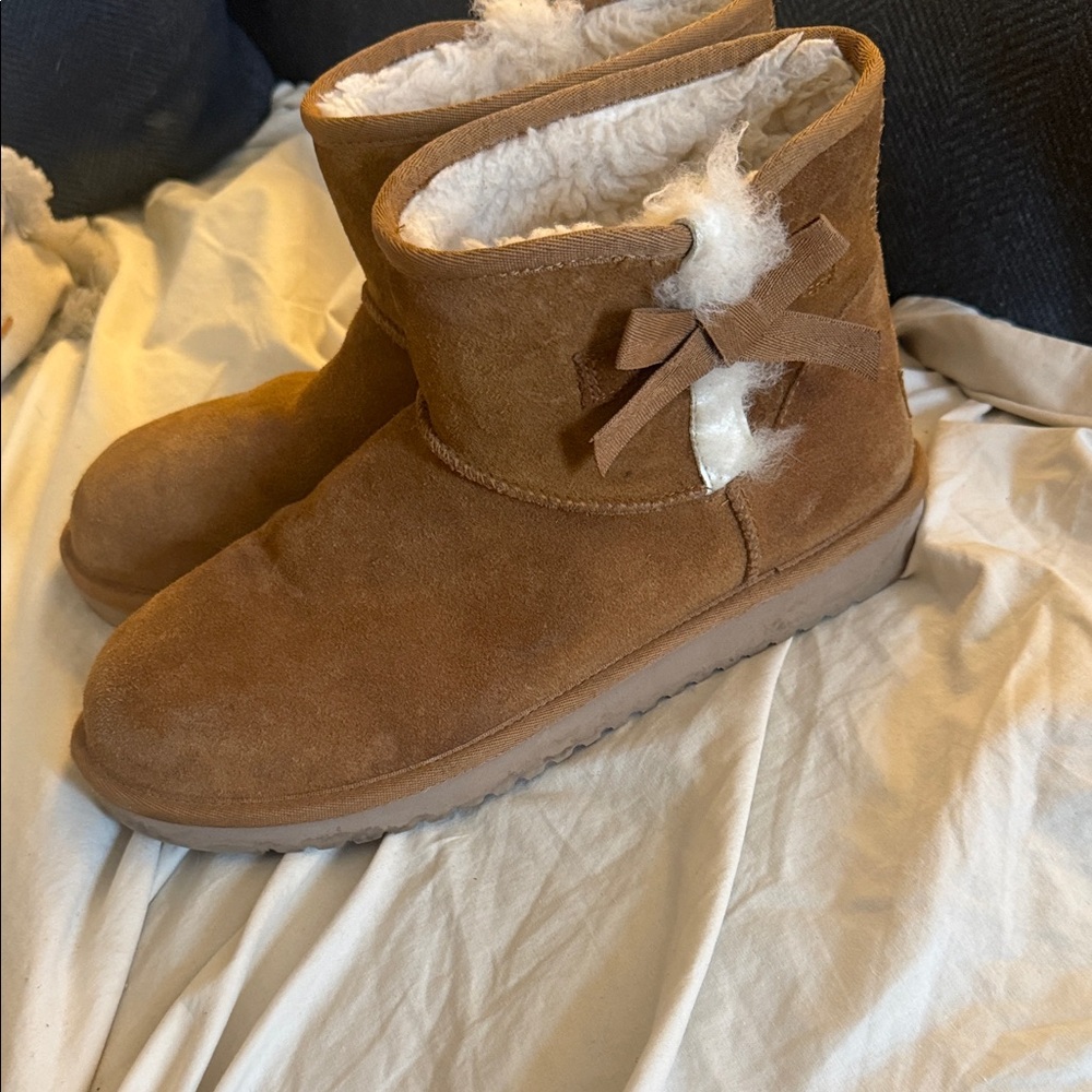 UGG Tan Ankle Boots with Cream Lining